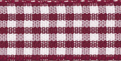 Gingham Ribbon Burgundy - The Fabric Bee