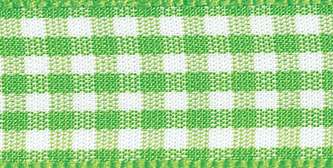 Gingham Ribbon Meadow Green - The Fabric Bee