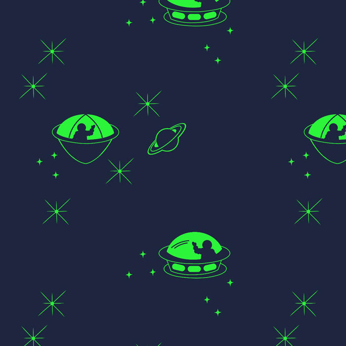 Lewis and Irene Light Years Space City Dark Blue A418.2 F6718 - The Fabric Bee
