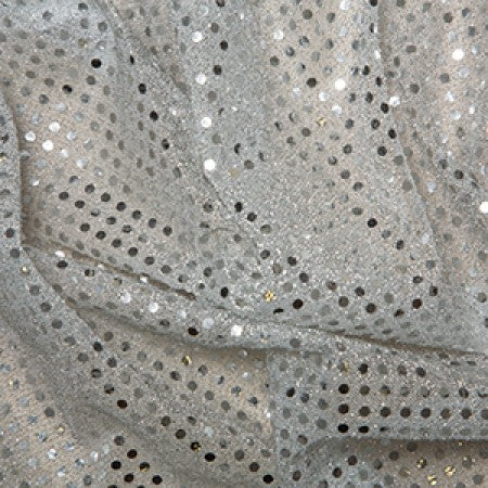 Sequin Knit Fabric Silver C1778 - The Fabric Bee