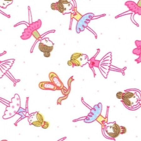 Cotton Poplin Ballerinas Pink CP0164 - The Fabric Bee