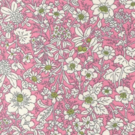 Cotton Poplin Floral Pink CP0221 - The Fabric Bee