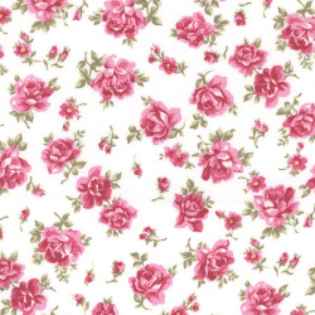 Cotton Poplin CP0267 Pink Floral - The Fabric Bee