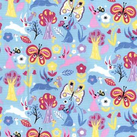 Cotton Poplin Floral Sky CP0708 - The Fabric Bee