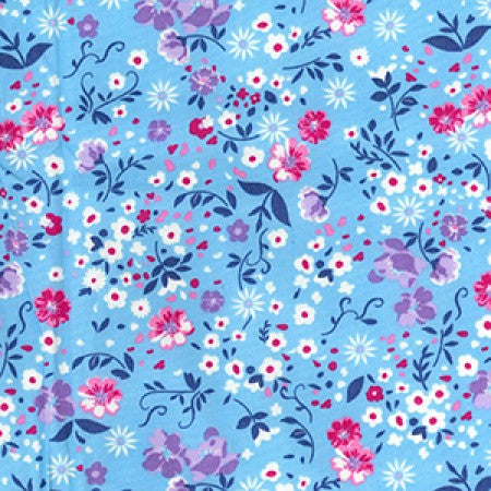 Cotton Poplin Floral Sky CP0709 - The Fabric Bee