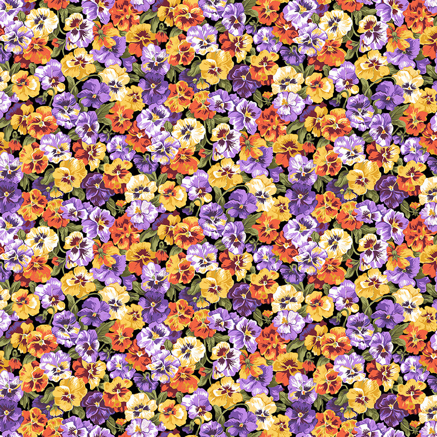Makower UK Summer Garden 2325/L Pansies Lilac F6976