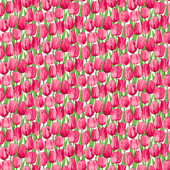Makower UK Summer Garden 2329/P Tulip Pink F6981 LAST PIECE 35cm x 112cm