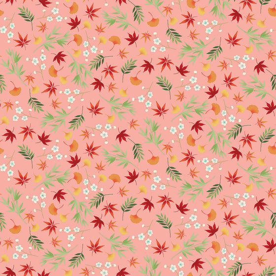 Makower UK Michiko 2333/P Foliage Pink F6989