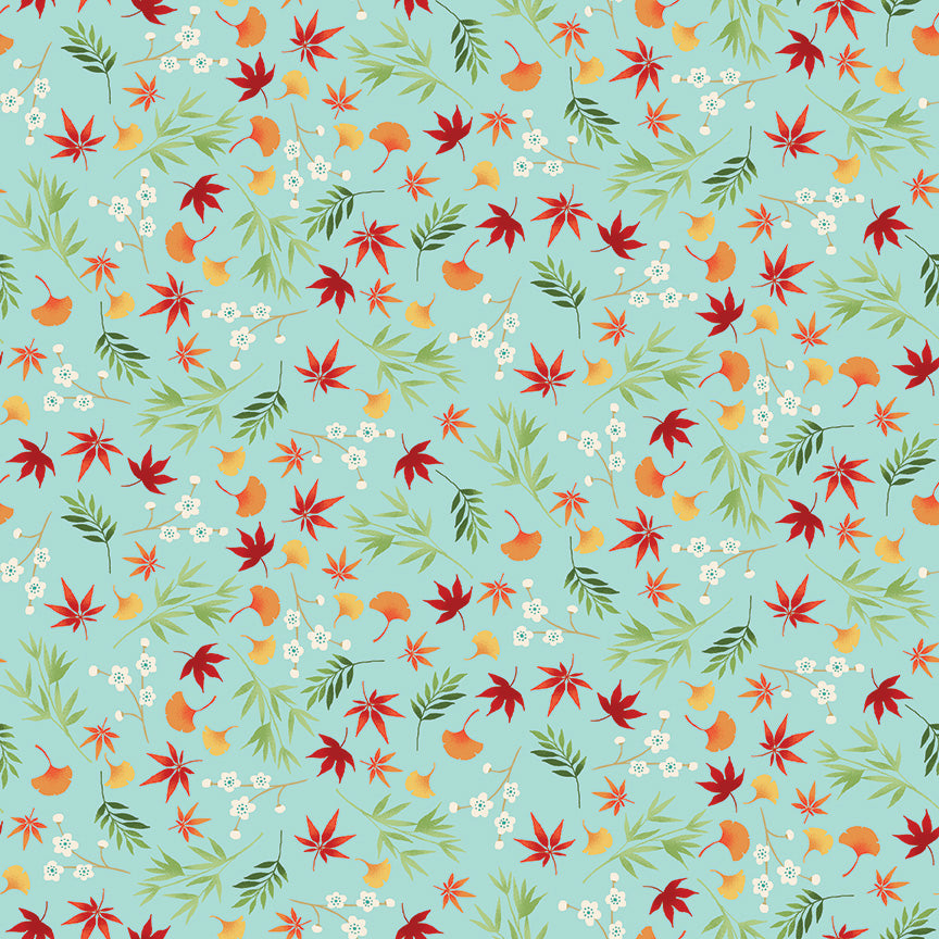 Makower UK Michiko 2333/T Foliage Turquoise F6990