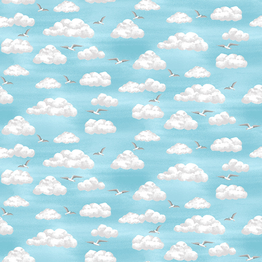Makower UK Beside The Sea 2344/1 Clouds F7007