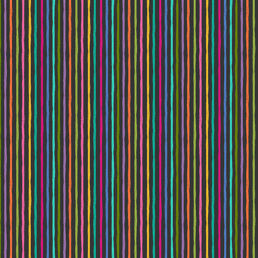Makower UK Katie's Cats 2347/S Chalky Stripe on Grey F7012