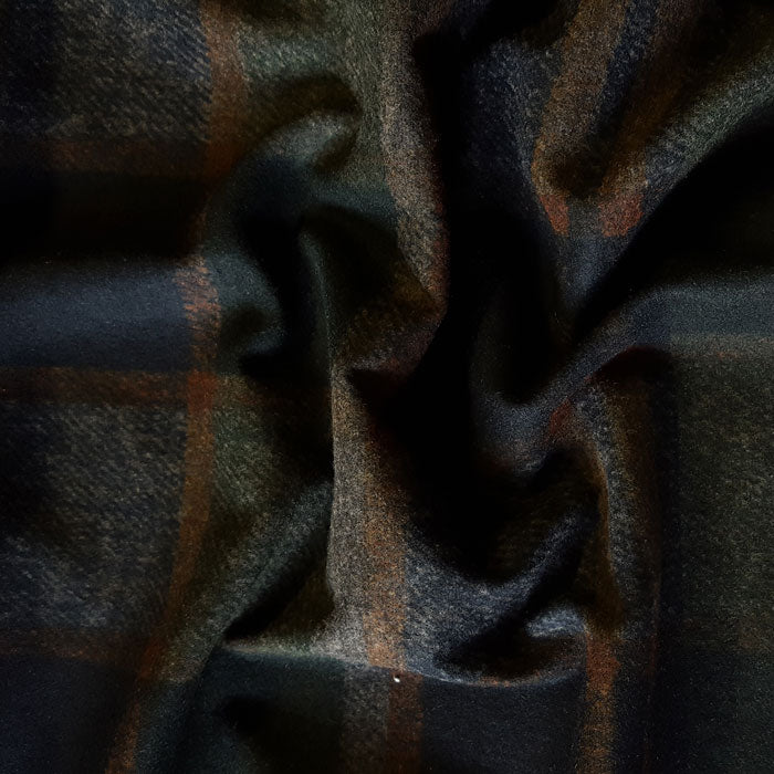 Printed Plaid Fabric Navy Background - The Fabric Bee