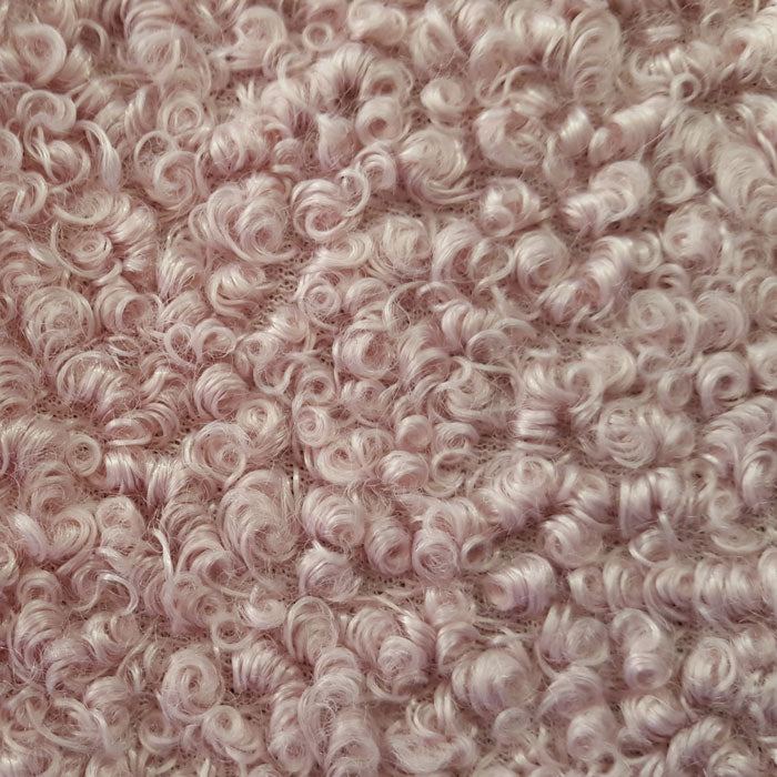 Fur Fabric Rose Pink Curly - The Fabric Bee