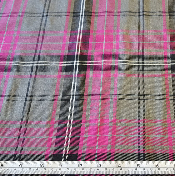 Tartan Pink/Grey LAST REMNANT 65cm x 148cm