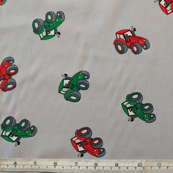 Medium Weight Cotton Poplin Fabric - Tractors