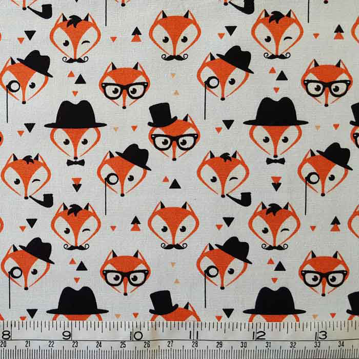 Cotton Poplin Foxes