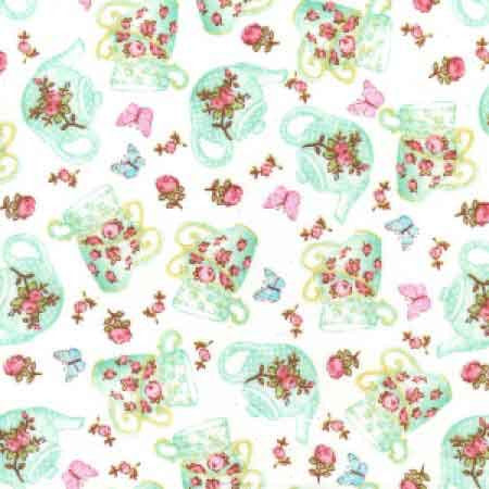 Cotton Poplin CP0362 Ivory Floral - The Fabric Bee