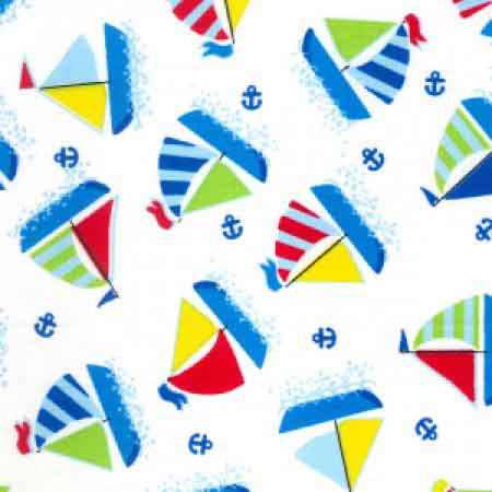 Cotton Poplin CP0425 Yachts White - The Fabric Bee