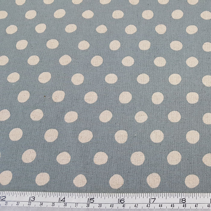 Sevenberry Cotton/Flax Blend - Spots 88185D2-5 Duck Egg Blue - The Fabric Bee