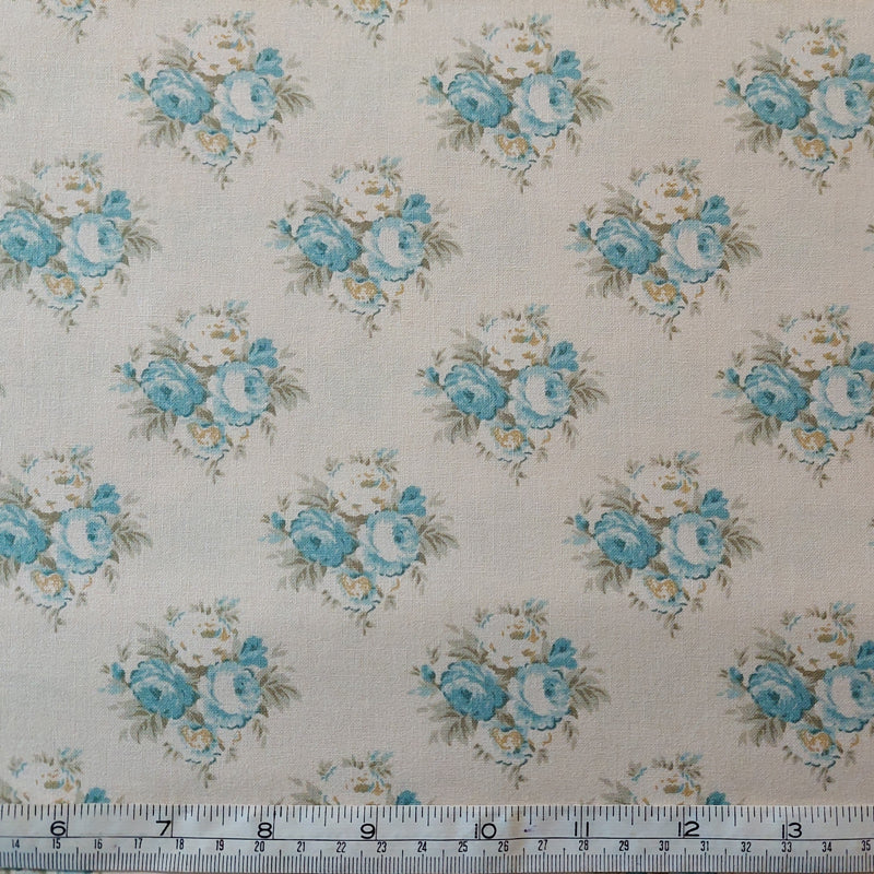 Tilda Patchwork Fabric Blue Floral F3177