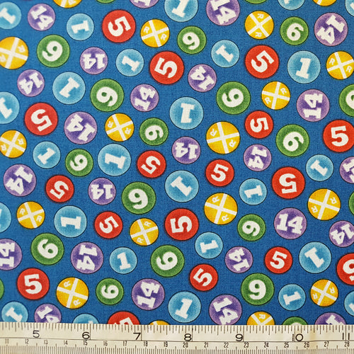Numbered Balls on Royal Blue F4632