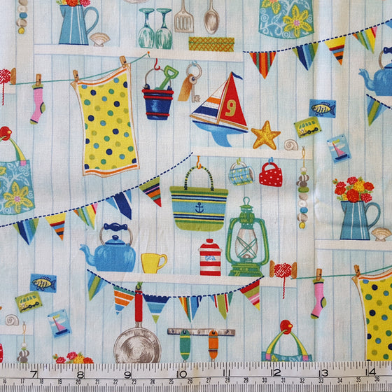 Makower UK Seaside Beach Hut Interior F5002