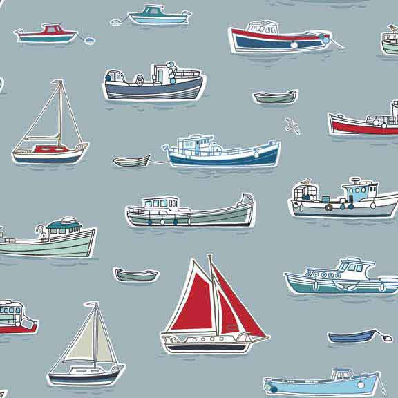 Makower Marina Boats 1768/S F5657 - The Fabric Bee