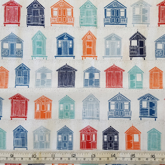 Makower UK Marina Beach Huts Fabric F5660
