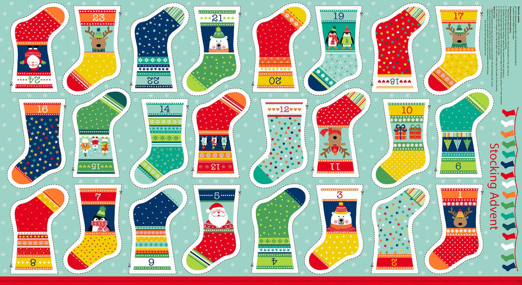 Makower Novelty Mini Stocking Christmas Advent Calendar F5923 - The Fabric Bee