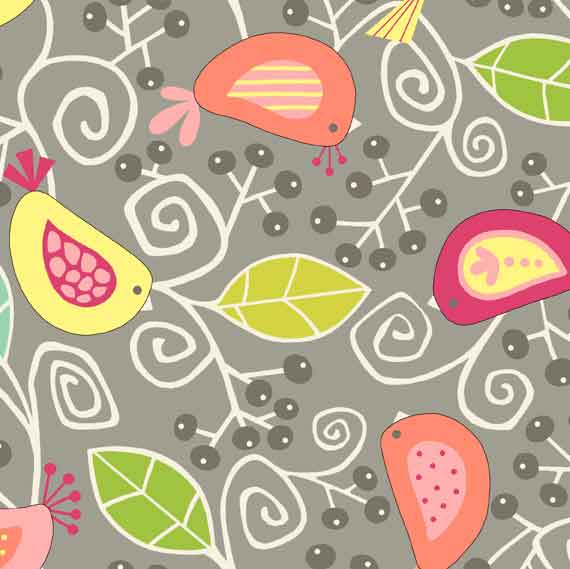 Uptown Birds Grey 8676C F6294 - The Fabric Bee