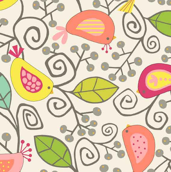 Uptown Birds White 8676L F6295 - The Fabric Bee