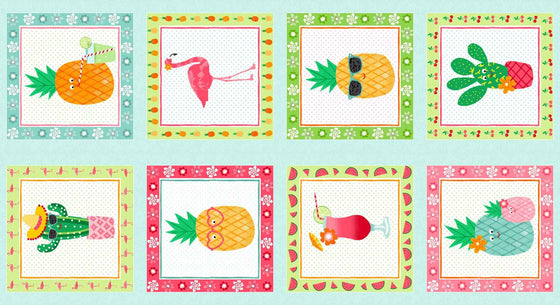 Makower UK Fruity Friends Panel 1950/1 F6326 - The Fabric Bee