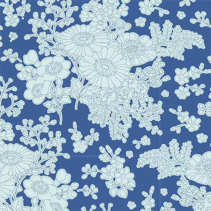 Tilda Patchwork Fabric Sunkiss Imogen Blue F6607 - The Fabric Bee