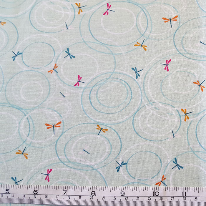 Dashwood Studio Rivelin Valley 1595 Dragonflies on Mint Background F6688 - The Fabric Bee