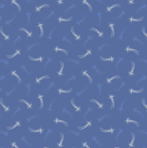 Lewis and Irene Light Years Shooting Star Bright Blue A419.2 F6719 - The Fabric Bee