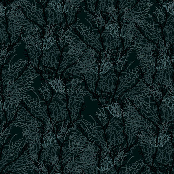 Makower UK 2254/X Seaweed Black F6745