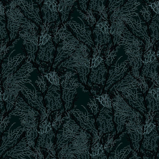 Makower UK 2254/X Seaweed Black F6745