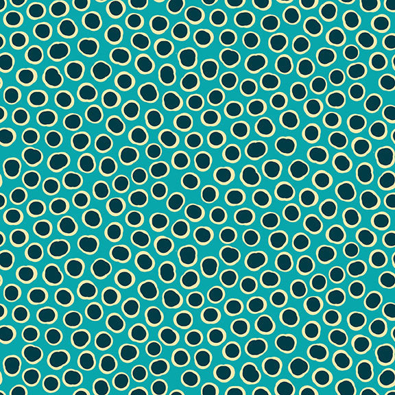 Makower UK 2256/T Fish Spot Turquoise F6749