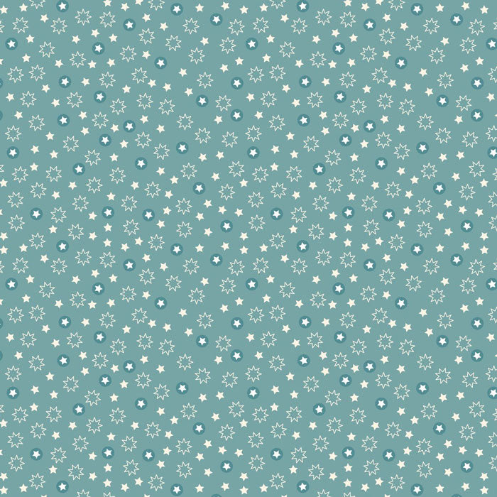 Lewis and Irene Christmas Trees C54.2 Christmas Stars on Icy Blue F6795