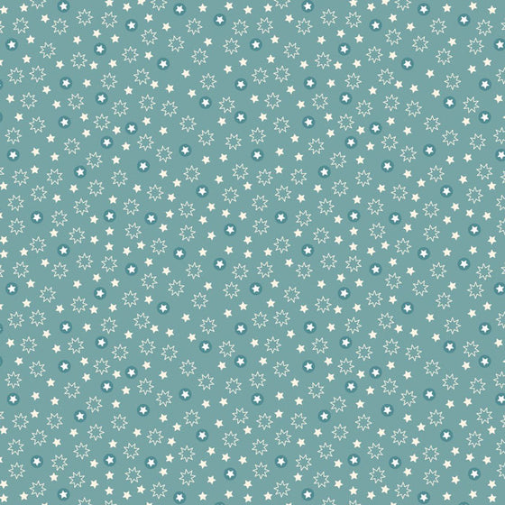 Lewis and Irene Christmas Trees C54.2 Christmas Stars on Icy Blue F6795