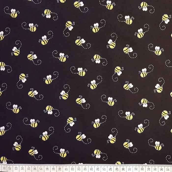 Timeless Treasures Fabric C5496 Bees on Black F6866