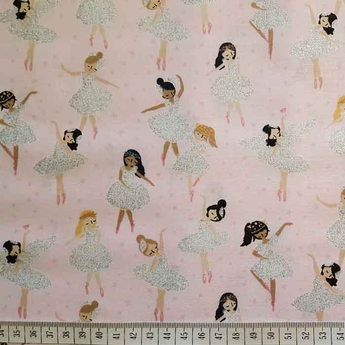Dear Stella Fabric M1642 Ballerina Fabric with Glitter F6884