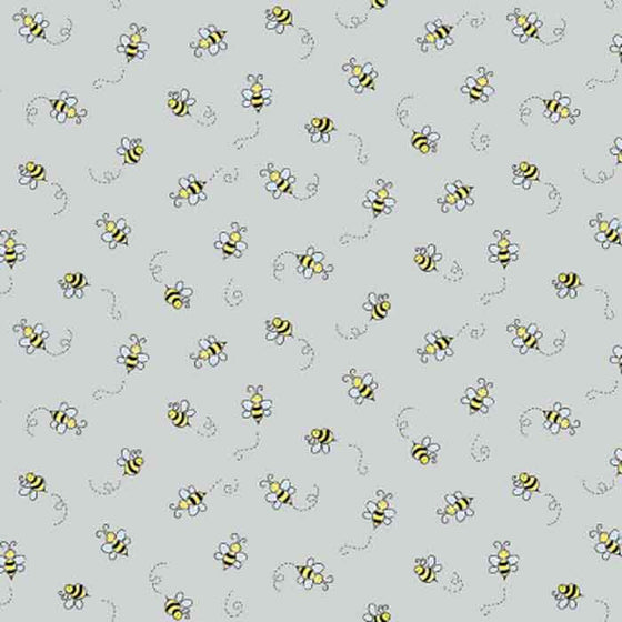Makower UK Bumble Bee Light Grey F6897