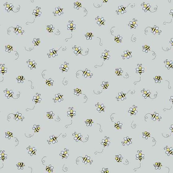 Makower UK Bumble Bee Light Grey F6897