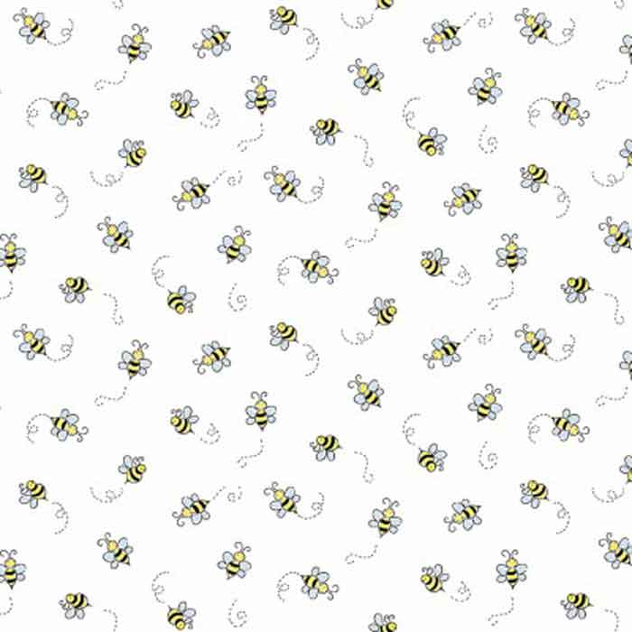 Makower UK Bumble Bee White F6898