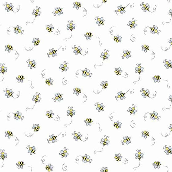 Makower UK Bumble Bee White F6898