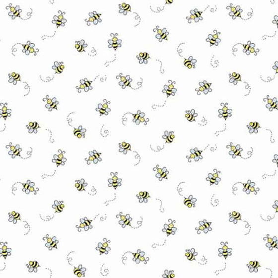 Makower UK Bumble Bee White F6898