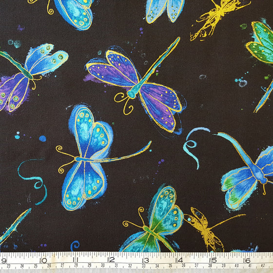 Timeless Treasures Fabric CM6096 Fly by Night with Metallic F7048