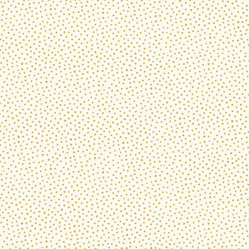 Makower UK 1932/Q02 Gold Spots on Cream F7062