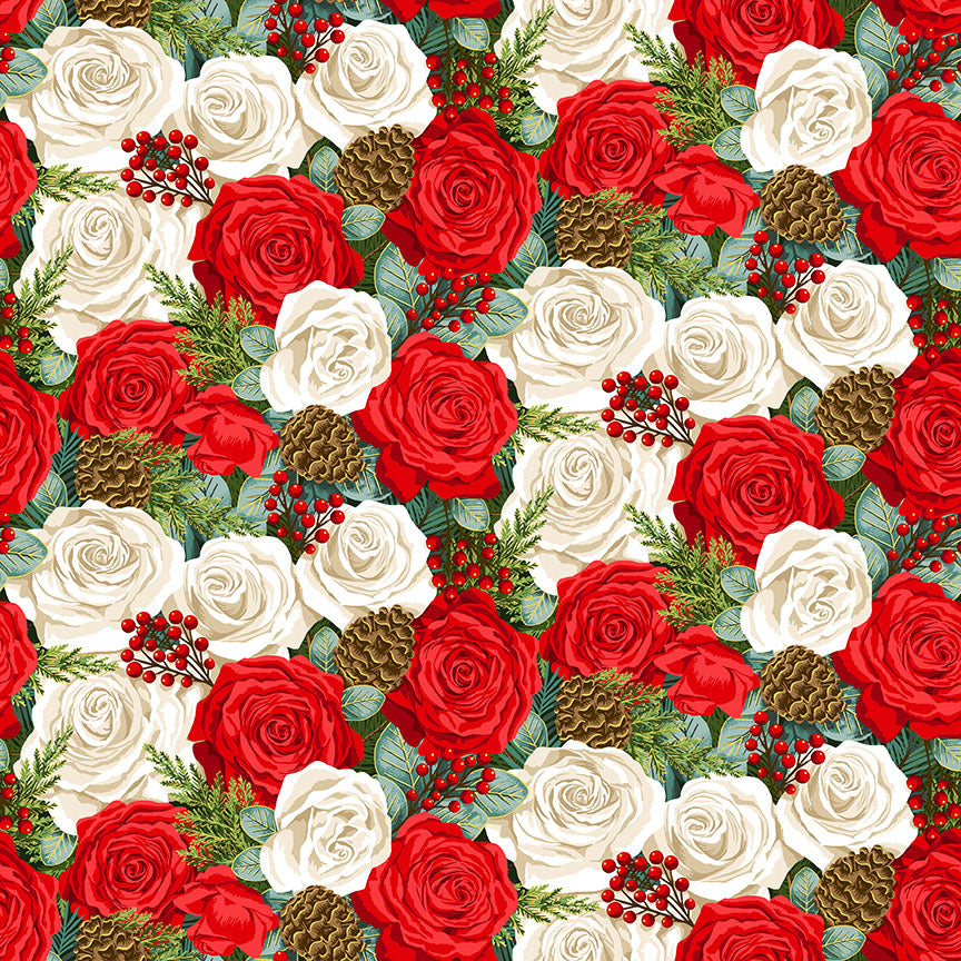 Makower UK Classic Foliage 2371/1 Rose F7089